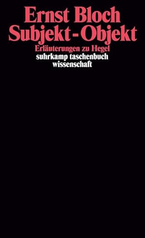 Bild des Verkufers fr Subjekt, Objekt. Erluterungen zu Hegel. : Gesamtausgabe in 16 Bnden, Band 8 zum Verkauf von AHA-BUCH GmbH