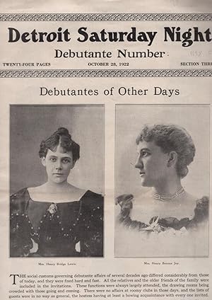 Detroit Saturday Night, October 28, 1922 Section Three: Debutante Number