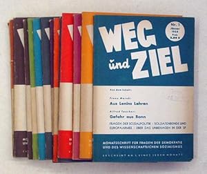 Immagine del venditore per Weg und Ziel. Monatsschrift fr Fragen der Demokratie und des wissenschaftlichen Sozialismus. 12. Jg. (Hefte 1-12, ohne 9, mit Sonderheft Mrz, 11 Hefte). - Beiliegend: Heft 1, 1953 u. 10/11, 1949. venduto da antiquariat peter petrej - Bibliopolium AG