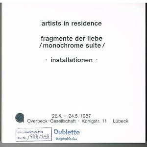 Seller image for Fragmente der Liebe / Monochrome suite / installationen. for sale by Antiquariat Bernd Preler