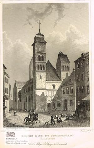 Kirche St. Foi zu Schlettstadt. Vordere Ansicht der Kirche St. Foi zu Schlettstadt im Elsass mit ...