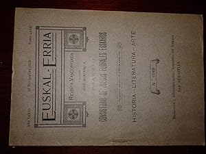 EUSKAL-ERRIA. REVISTA VASCONGADA. TOMO LXVII. Nº 1069. 30 NOVIEMBRE 1912. Revista órgano del Cons...