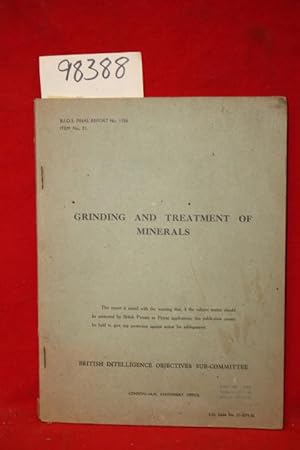 Image du vendeur pour Grinding and Treatment of Minerals mis en vente par Princeton Antiques Bookshop