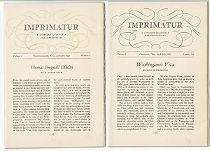 Imagen del vendedor de Imprimatur. A literary quarterly for bibliophiles a la venta por Rulon-Miller Books (ABAA / ILAB)