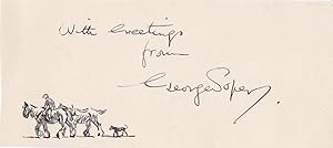 ORIGINAL PEN-AND-INK SKETCH INSCRIBED AND SIGNED BY BRITISH PAINTER AND PRINTMAKER GEORGE SOPER.