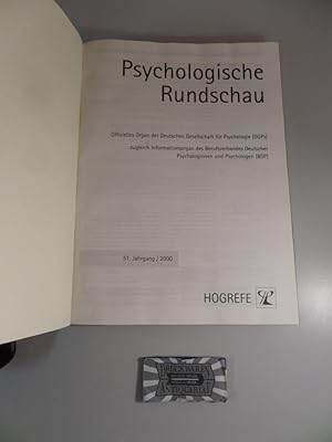 Bild des Verkufers fr Psychologische Rundschau - 51. Jahrgang/ 2000. zum Verkauf von Druckwaren Antiquariat