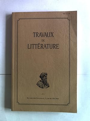 Bild des Verkufers fr Travaux de litterature I. zum Verkauf von Antiquariat Bookfarm
