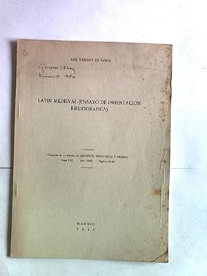 Immagine del venditore per Latin medieval (ensayo de orientacion bibliografica). venduto da Antiquariat Bookfarm