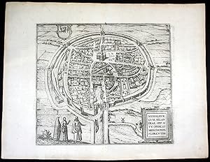 Image du vendeur pour Middelburgum" - Middelburg Braun Hogenberg map Plan gravure engraving Kupferstich mis en vente par Antiquariat Steffen Vlkel GmbH