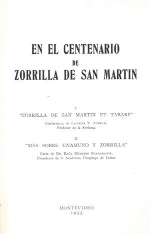 Immagine del venditore per EN EL CENTENARIO DE ZORRILLA DE SAN MARTN. venduto da Librera Anticuaria Galgo