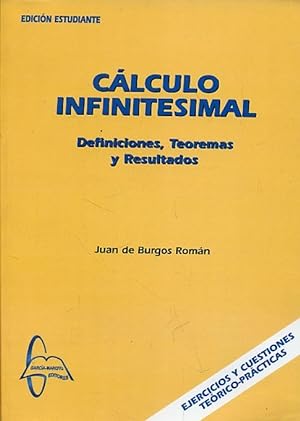 Bild des Verkufers fr CLCULO INFINITESIMAL. Definiciones, Teoremas y Resultados. zum Verkauf von Librera Anticuaria Galgo