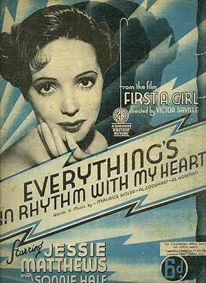 Seller image for Everything's In Rhythm With My Heart [Vintage Piano Sheet Music] From the film 'First A Girl' for sale by Little Stour Books PBFA Member