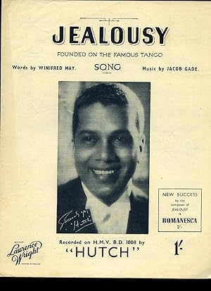 Image du vendeur pour Jealousy [Vintage Piano Sheet Music] - as Recorded By Hutch mis en vente par Little Stour Books PBFA Member