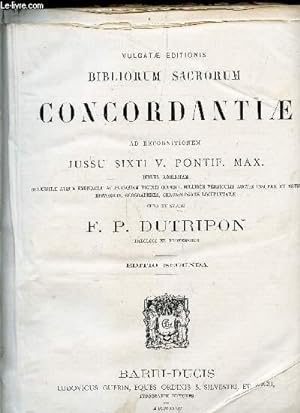 Seller image for BIBLIORUM SACRORUM CONCORDANTIAE - AD RECOGNITIONEM Jussu SIXTI V. Pontif. Max / EDITIO SECUNDA. for sale by Le-Livre