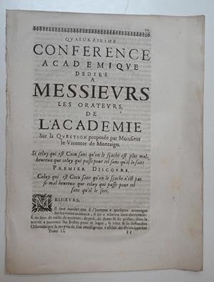 Quatorziesme conférence académique dediée a messieurs les orateurs de l'Académie sur la question ...