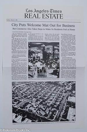 Los Angeles Times Real estate: City puts welcome mat out for business: Sunday, March 9, 1986 [spe...