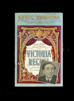 Seller image for Victoria Regina: Souvenir Theatre Programme Performed at Lyric Theatre, Shaftesbury Avenue, London for sale by Little Stour Books PBFA Member