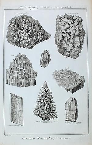 "Histoire Naturelle. Crystallisations" originaler Kupferstich/copper engraving ca.32x20cm (Darste...