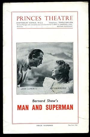 Seller image for Man and Superman: Souvenir Theatre Programme Performed at Princes Theatre, Shaftesbury Avenue, London for sale by Little Stour Books PBFA Member
