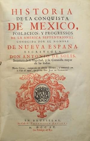 Seller image for HISTORIA DE LA CONQUISTA DE MEXICO, for sale by Livraria Castro e Silva