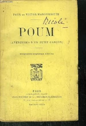 Seller image for POUM - AVENTURES D'UN PETIT GARCON for sale by Le-Livre