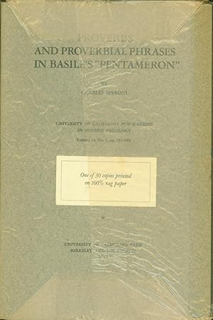 Proverbs and Proverbial Sayings in Basile's Pentameron