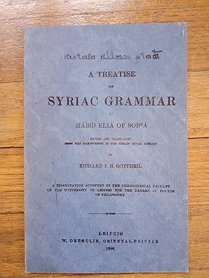 A Treatise on Syriac Grammar by Mar(I) Elia of Sob(h)a