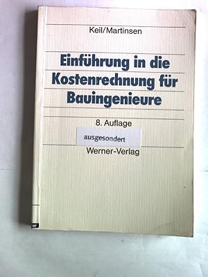 Seller image for Einfhrung in die Kostenrechnung fr Bauingenieure. for sale by Antiquariat Bookfarm