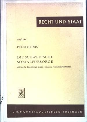 Seller image for Die schwedische Sozialfrsorge; Recht und Staat in Geschichte und Gegenwart, Heft 234; for sale by books4less (Versandantiquariat Petra Gros GmbH & Co. KG)