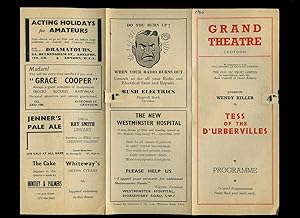 Seller image for Tess of the D'Urbervilles: Souvenir Theatre Programme Performed at The Grand Theatre, Croydon for sale by Little Stour Books PBFA Member