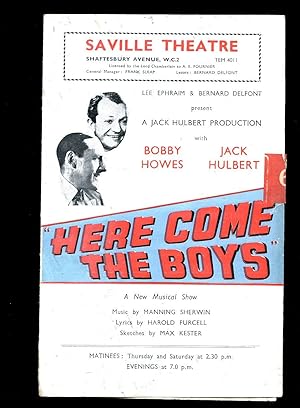 Imagen del vendedor de Here Come the Boys: Souvenir Theatre Programme Performed at Saville Theatre, Shaftesbury Avenue, London a la venta por Little Stour Books PBFA Member