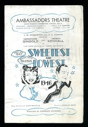 Seller image for Sweetest and Lowest 1946: Souvenir Theatre Programme Performed at Ambassadors Theatre, West Street, Cambridge Circus, London for sale by Little Stour Books PBFA Member