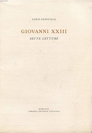 Bild des Verkufers fr GIOVANNI XXIII, SETTE LETTURE zum Verkauf von Le-Livre