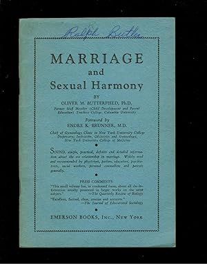 Immagine del venditore per Marriage and Sexual Harmony venduto da Ramblin Rose Books