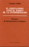Seller image for Cristianismo ante el riesgo de la interpretacin, El. for sale by AG Library