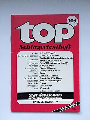 top Nr. 103 Schlagertextheft mit Star-Lexikon