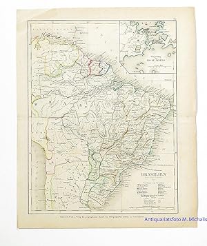 Brasilien 1857. [Hand-colored engraving of Brasil in 1857].