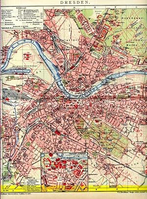 Dresden. 1 alter Orig.- Stadtplan