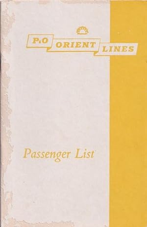 Image du vendeur pour PASSENGER LIST - S.S. ORCADES: Bombay to the United Kingdom, July 1964 mis en vente par Jean-Louis Boglio Maritime Books