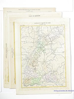 L'ALLEMAGNE ILLUSTREE - Un lot de 5 cartes anciennes en couleurs : Gd. Duche de Bade - Plan de Ca...