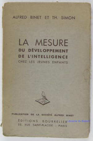 Imagen del vendedor de La mesure du dveloppement de l'intelligence chez les jeunes enfants a la venta por Librairie du Bassin