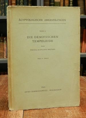 Image du vendeur pour Die Demotischen Tempeleide. Teil I (einzeln): Text. mis en vente par Antiquariat Dr. Lorenz Kristen