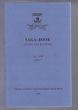 Saga-Book, (Notes and Reviews) Vol XXII, Part 7, Viking Society for Northern Research, 1989