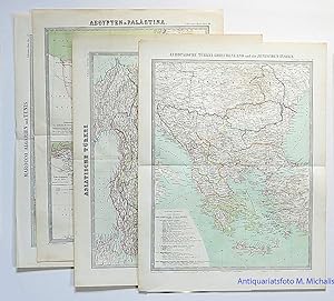 Östliches und südliches Mittelmeer im Jahr 1862 - Konvolut von 4 handkolorierten Karten aus: Illu...