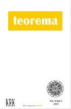 Image du vendeur pour TEOREMA. VOL. XXII/3, 2003. mis en vente par Librera Anticuaria Galgo