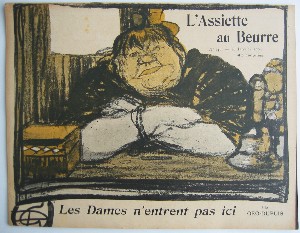 L'ASSIETTE AU BEURRE. Les Dames n'entrent pas ici. Nr. 146 vom 16. Janvier 1904.