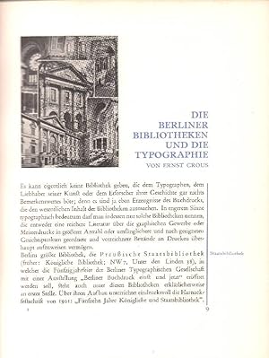 DAS BUCHGEWERBE IN DER REICHSHAUPTSTADT. Fünfzig-Jahrfeier der Berliner Typographischen Gesellsch...