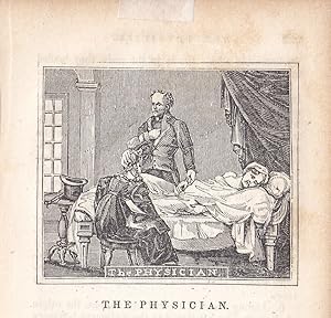 The Physician, Arzt, Krankenbett, Pflege, kleinformatiger Kupferstich um 1841, Blattgröße: 8,7 x ...