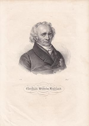 Christian Wilhelm Hufeland (1762 - 1836), Arzt, Lithographie um 1840 mit Brustbild Hufelands nach...