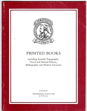 Printed Books Including Scottish Topography, Travel and Natural History, Bibliography and Modern ...